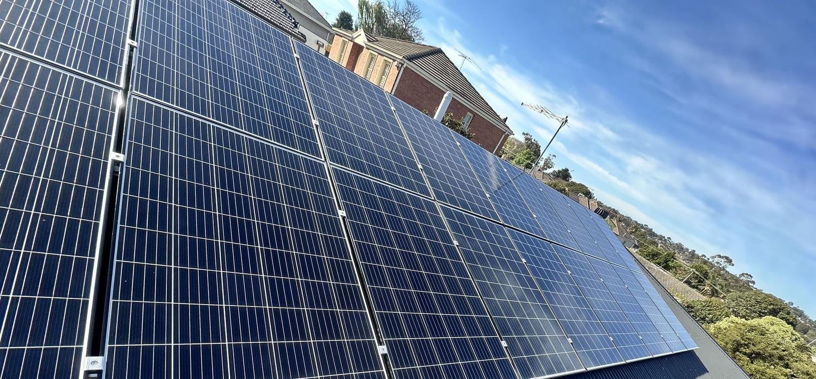 Solar panels after a clean, a customer's photo