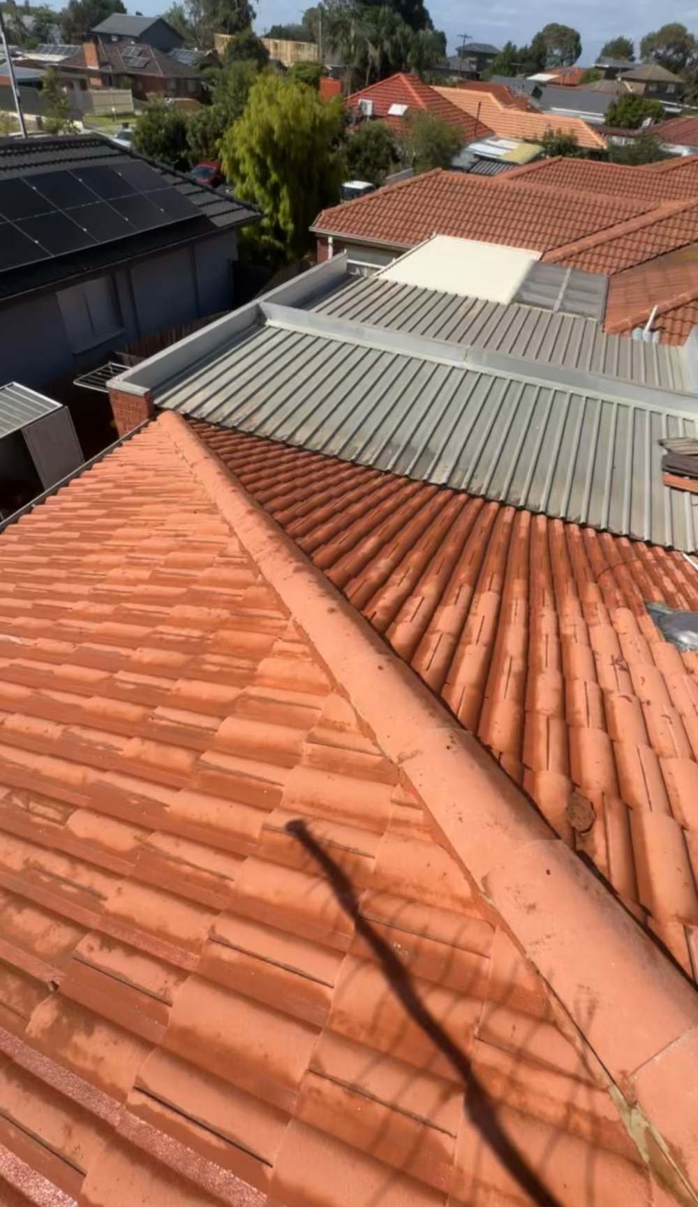 A tiled roof