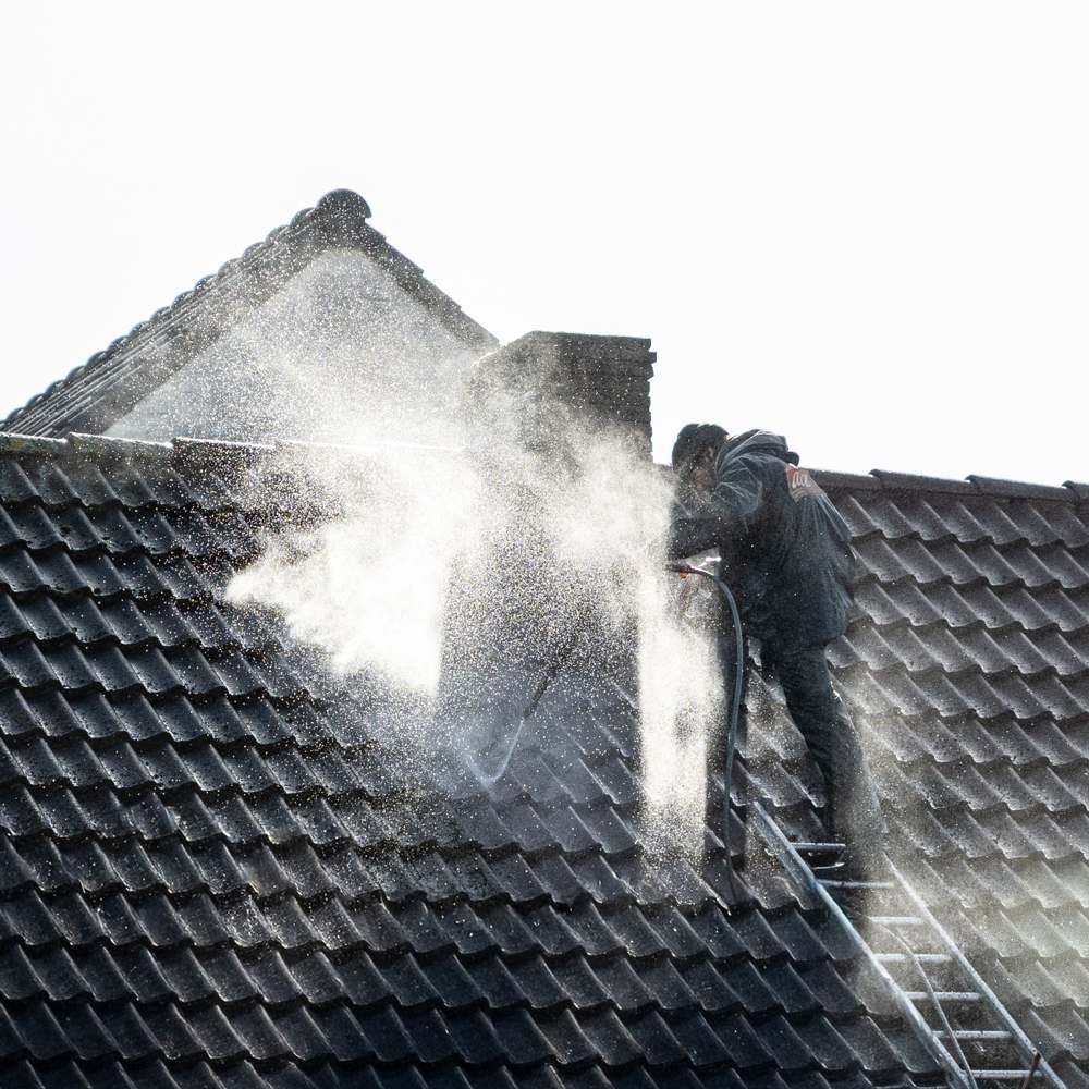 A house being washed